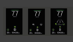 Adaptive Cruise control, CMBS & RDM Status, speed display